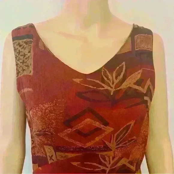 Vintage Boho Maxi Dress Pattern V Neck Relaxed Fit  Sleeveless Summer Dress - Picture 3 of 11